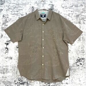 Vtg Seapointe Modal Mens Tropical Jacquard Resortwear Y2K Button up Shirt Size L